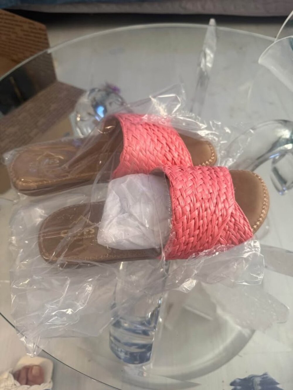 Cliffs by White Mountain Pink Woven Slide Sandals